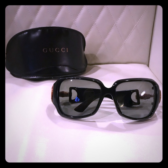 Gucci Accessories - Gucci Black Horsebit Bamboo Model sunglass